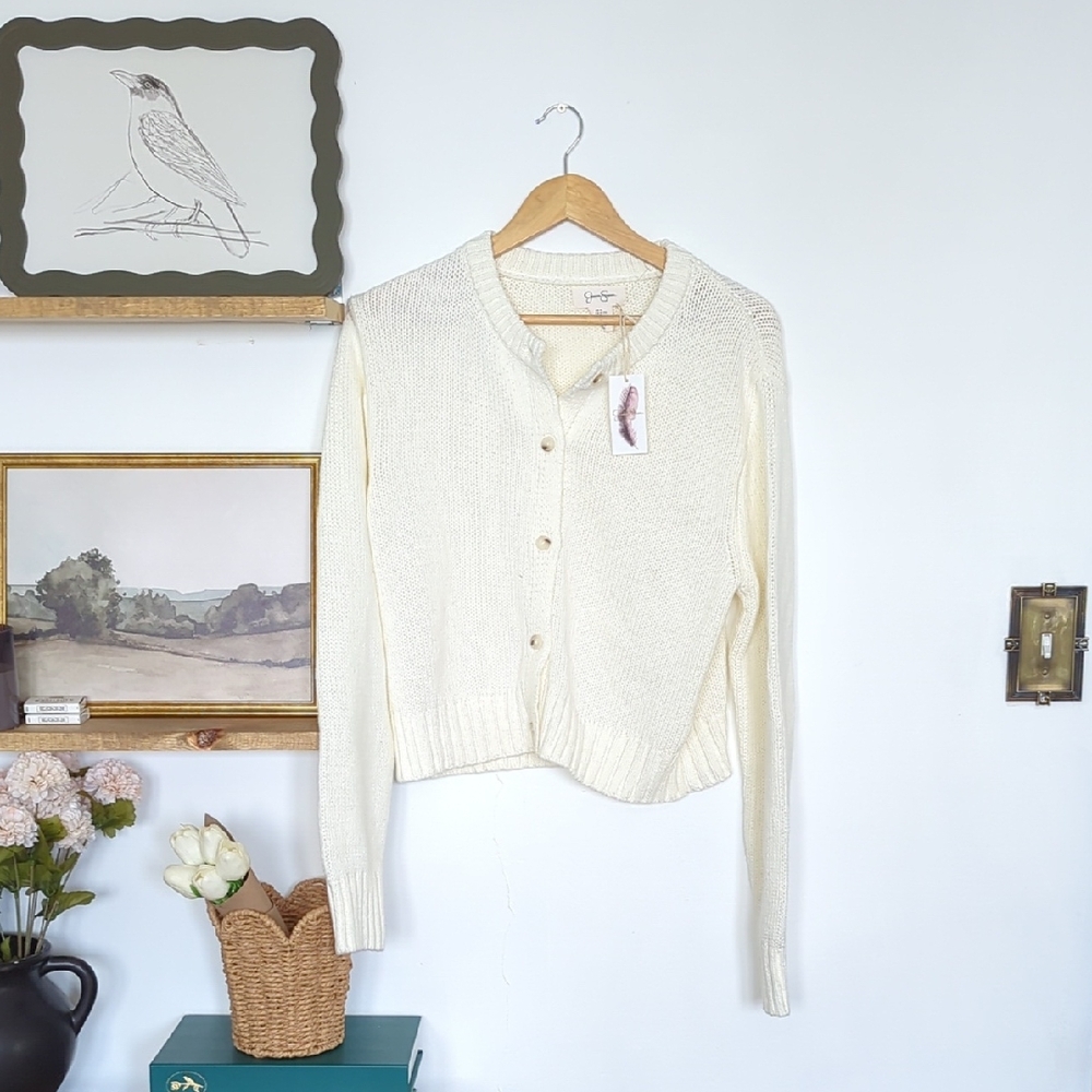 🪞 NWT Jessica Simpson Cream Cardigan Sweater Size XL